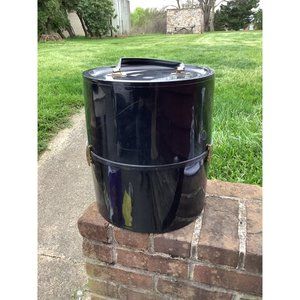 Vintage Style Black Round Hat Box Storage With Handle